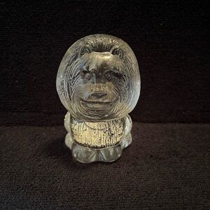Toscani Lion Crystal Glass Figurine Paperweight Clear 3.5" Tall